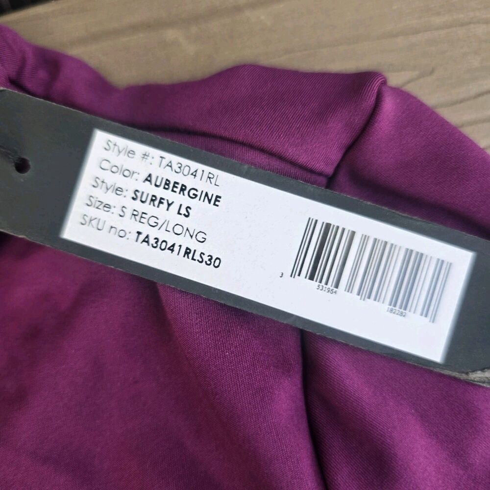 TA3 Aubergine Long Sleeve Surfy Reg Long Torso Swim Corset Waist Size S New - Picture 4 of 6